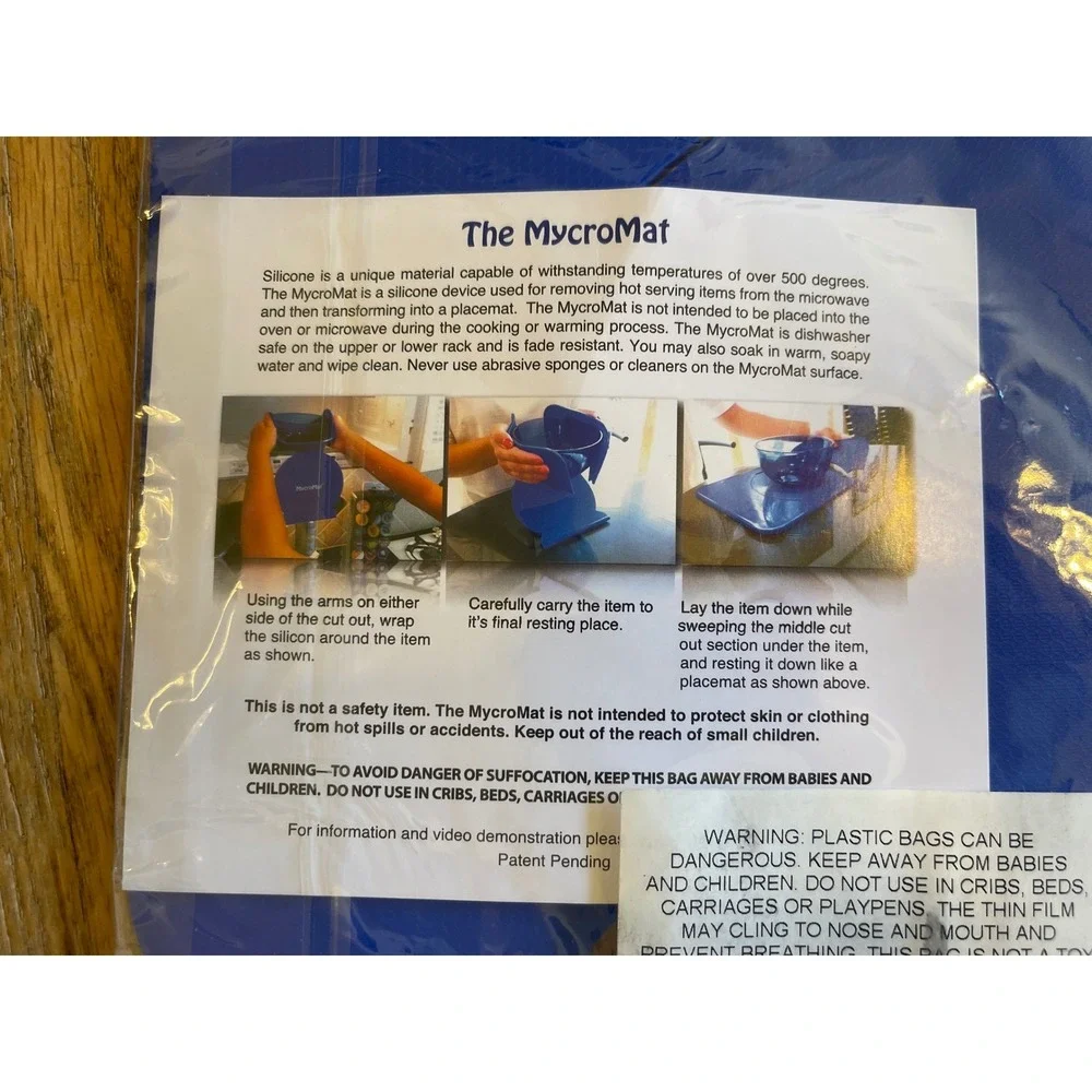 MycroMat Silicone‎ Insulated Microwave Mat Placemat Blue Heat Resistant Hot Pad